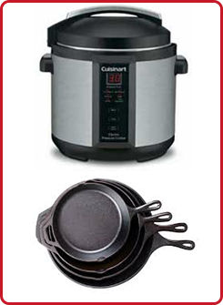Electric Pressure Cooker, Cast Iron Skillets